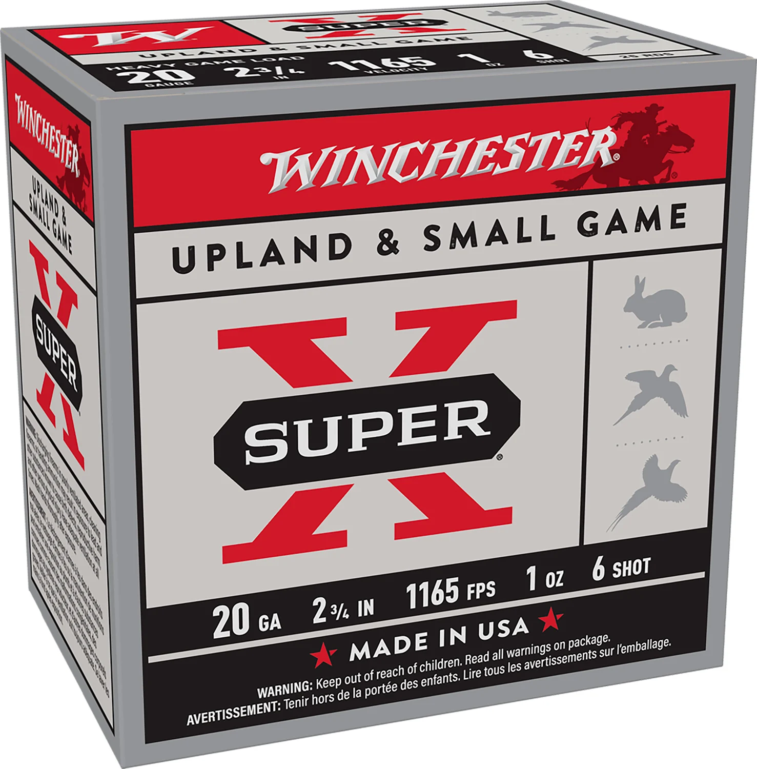 Winchester Ammo XU20H6 Super X Heavy Game Load 20Gauge 2.75" 1oz 6Shot 25 Per Box/10 Case