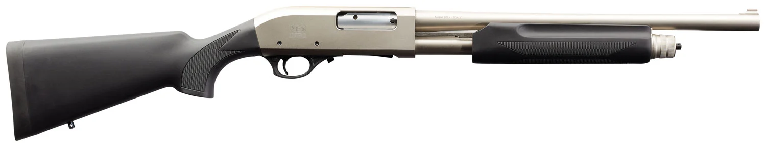 Charles Daly 930228 301 Tactical 12 Gauge Pump 3" 5+1 18.50" Black Vent Rib Barrel, Nickel Aluminum Receiver, Fixed Black Synthetic Stock