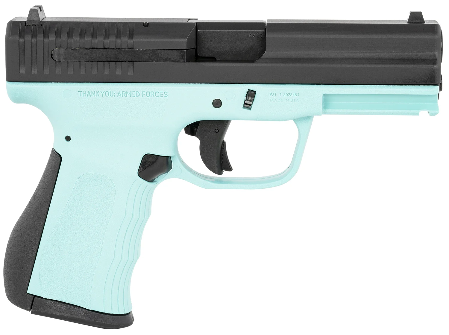 FMK G9C1G2TBSS 9C1 G2 9mm Luger 14+1 4" Black Stainless Steel Barrel, Black Serrated Carbon Steel Slide, Blue Jay Polymer Frame w/Picatinny Rail, Black Backstrap Grip