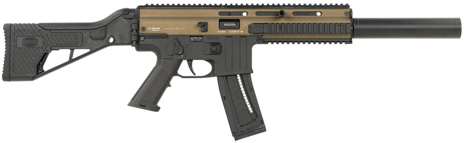 Mauser Rimfire 4150025 M-15 SD 22 LR 22+1 16.50" Barrel , Steel Receiver w/Bronze Finish, Flip Up Front & Rear Sights, Side Folding Stock w/Adjustable Cheekrest, Manual Thumb Safety