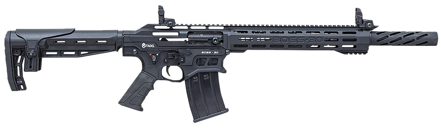 Citadel CBOSS3012 Boss30 12 Gauge Semi-Auto 3" 5+1 18.75" Black Steel Threaded Barrel, Matte Black Cerakote Picatinny Rail Aluminum Receiver, Black Adj Cheek Riser Synthetic Stock