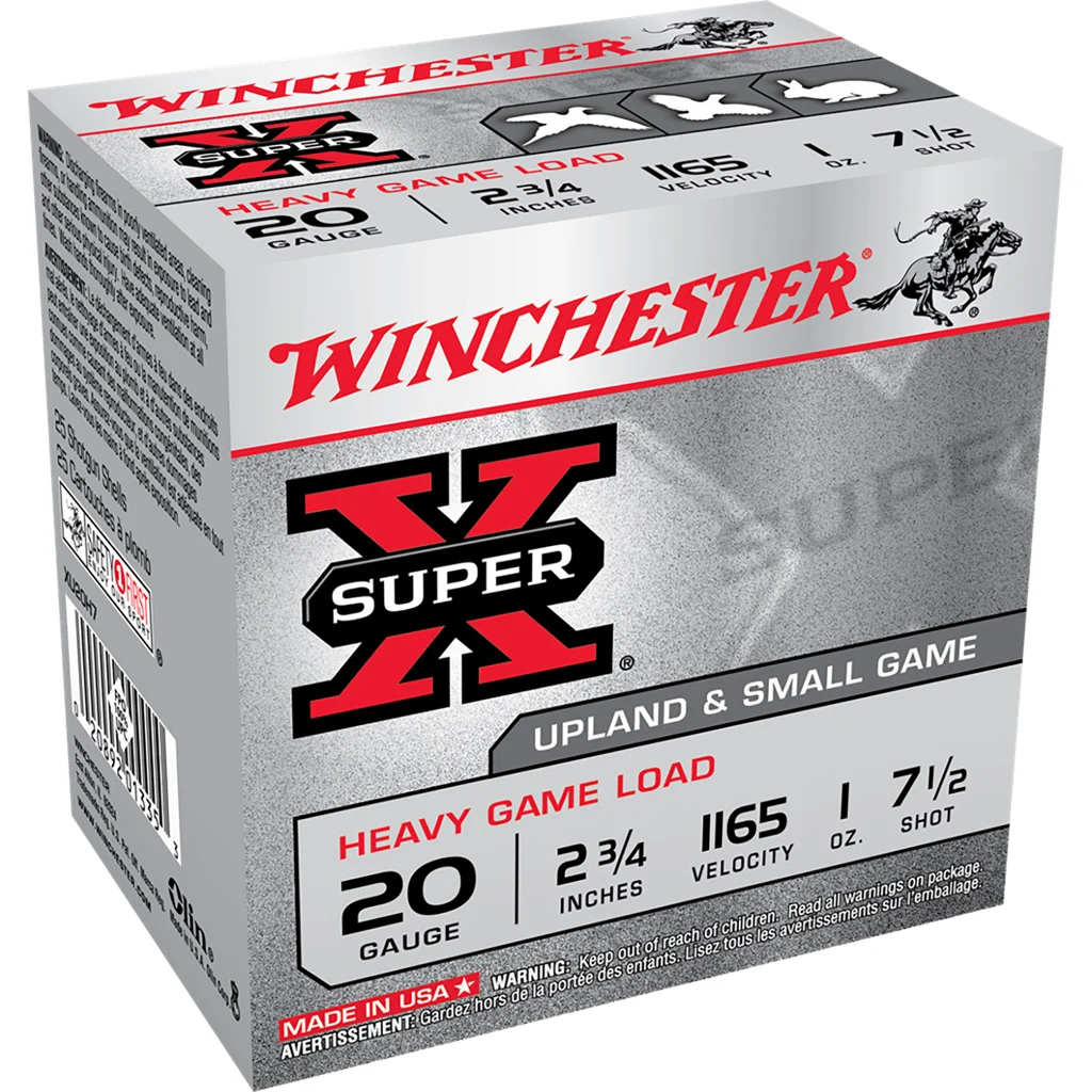 Winchester Super-X Heavy Game Load 20 ga. 2.75 in. 1 oz. 7.5 Shot 25 rd.