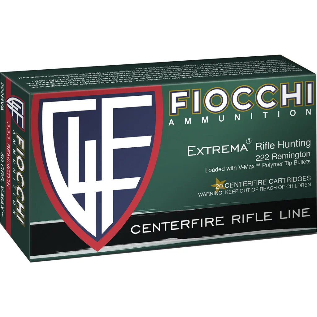Fiocchi FXT Centerfire Rifle Ammo 222 Rem. 50 gr. V-Max 20 rd.