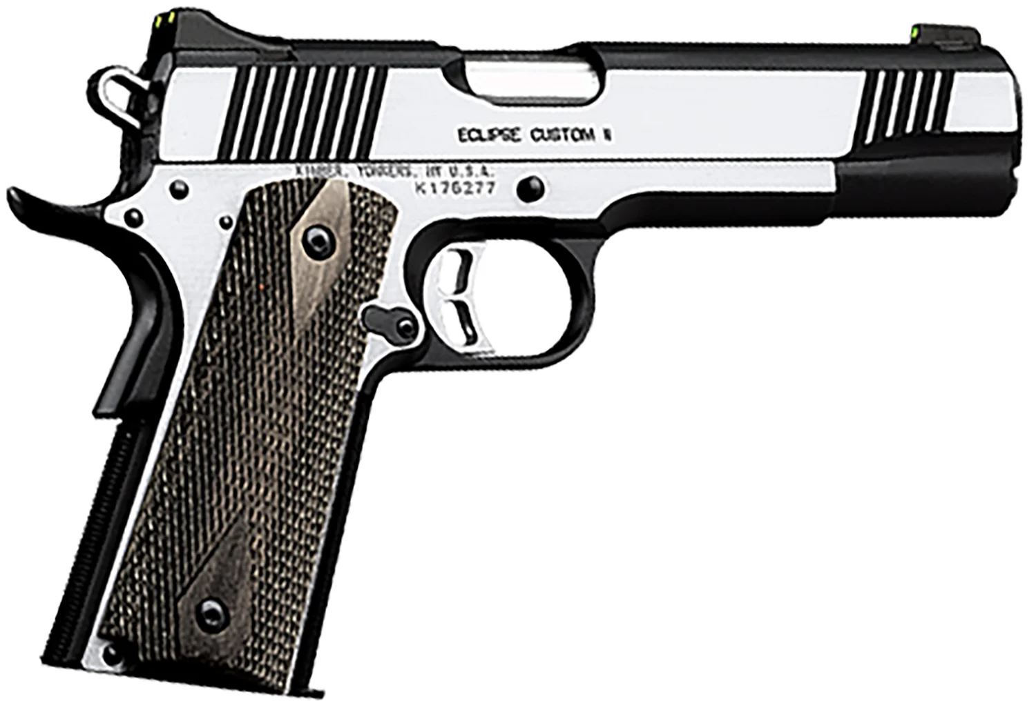Kimber Mfg.,inc 3200122CA Eclipse Custom II (CA) 10mm 8+1 5 Brush Polished Front Serrations Stainless Steel Slide Laminated Gray/Black Double Diamond Grip