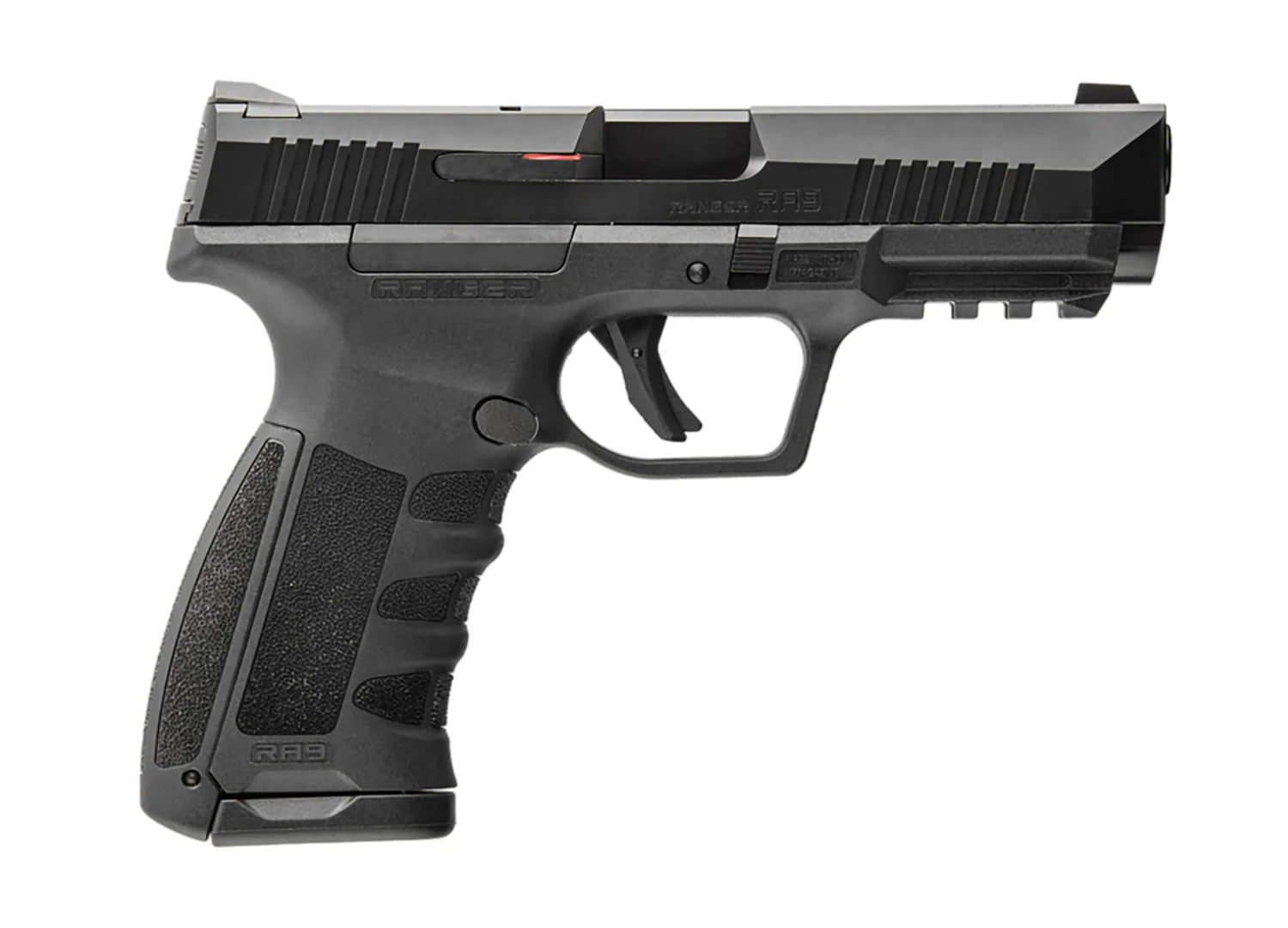 Dickinson LLC RA9B RA9  9mm Luger 17+1 4.25" Black Steel Barrel, Serrated Aluminum Slide, Polymer Frame w/Accessory Rail - Breda/Dickinson