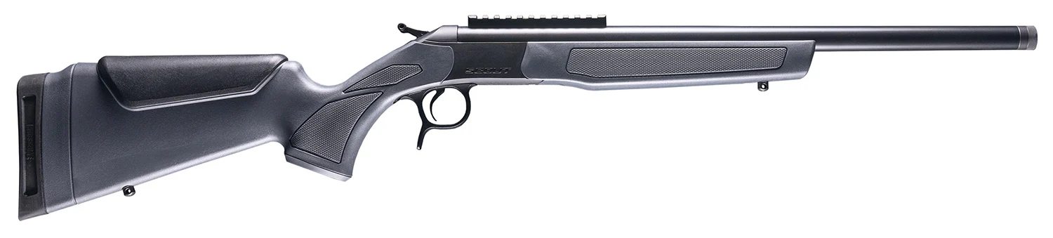 CVA CR4437 Scout 308 Win 1rd 20" Blued Threaded Barrel, Blued Picatinny Rail Receiver, Stealth Gray Fixed Synthetic Stock