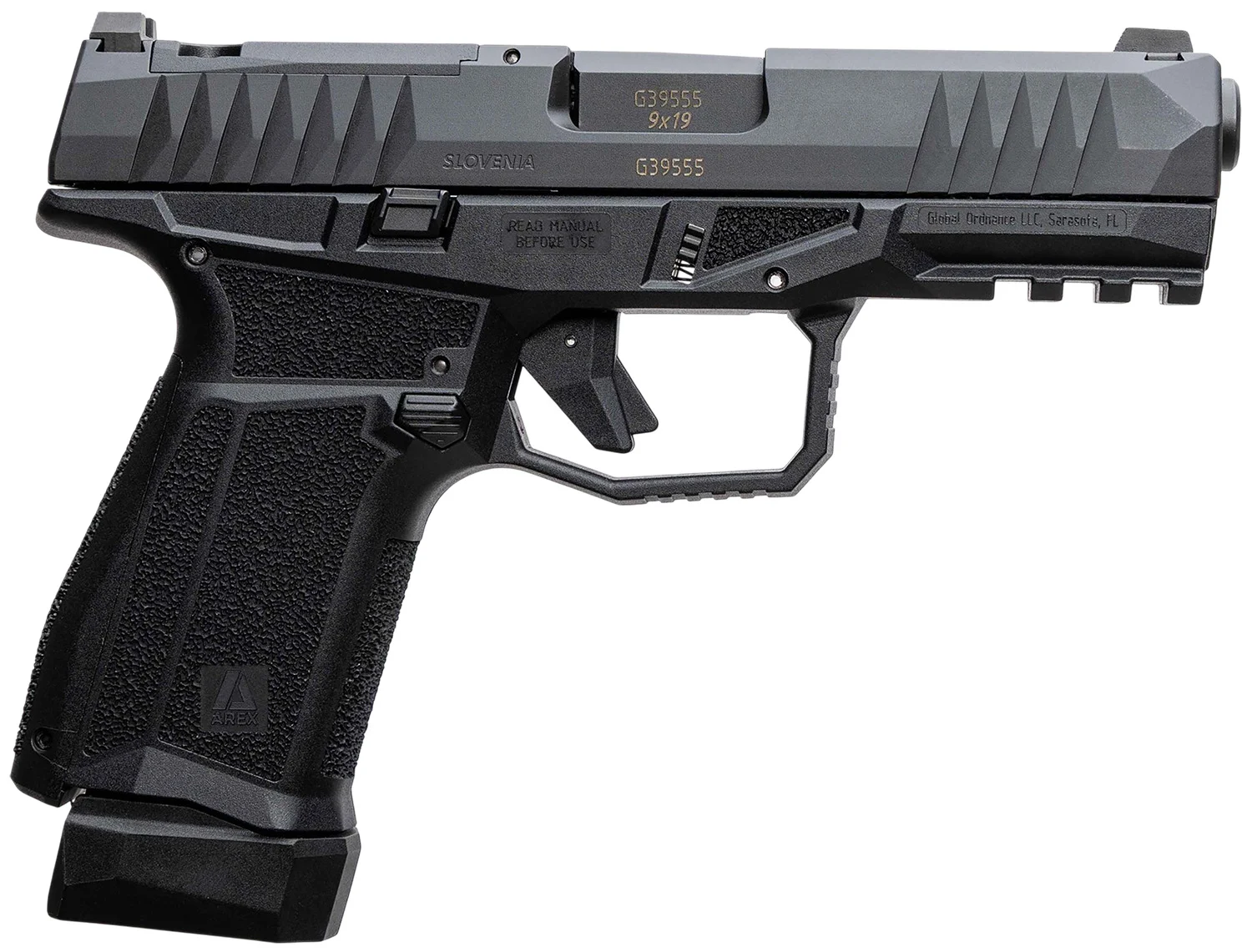 AREX 815537024074 Delta M Gen2 Compact Frame 9mm Luger 15+1 4" Black Steel Barrel, Black Nitride Steel Optic Cut/Serrated Slide, Black Polymer Frame w/Picatinny Rail, Black Stippled Grip, Ambidextrous