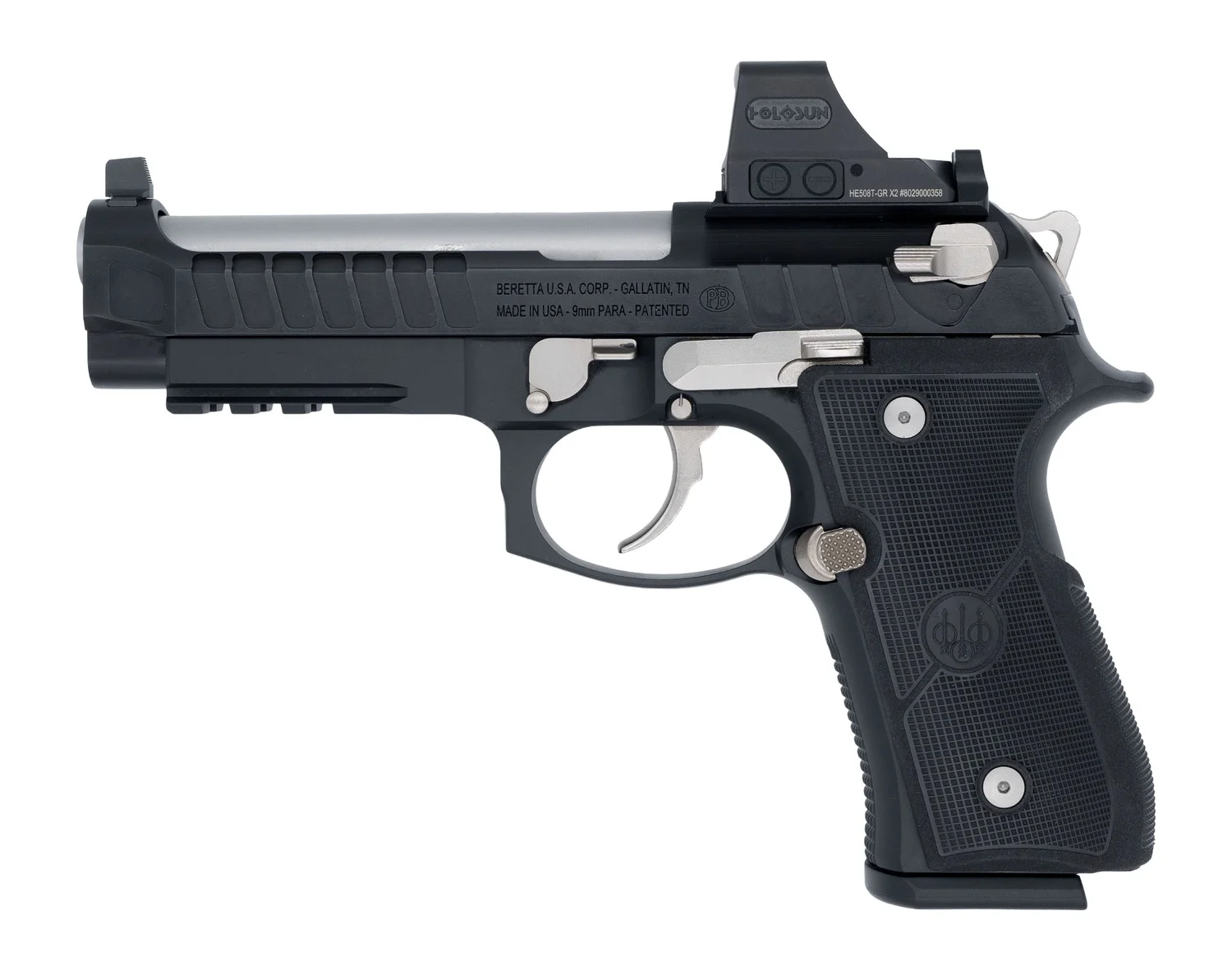 Langdon Tactical Tech 92E2CBRRBS Beretta 92 Elite  Full Size 9mm Luger 18+1 4.70" Stainless Barrel, Black Nitride Stainless Steel Optic Ready/Serrated Slide, Black Cerakote Aluminum Frame w/Picatinny - LANGDON TACTICAL TECH