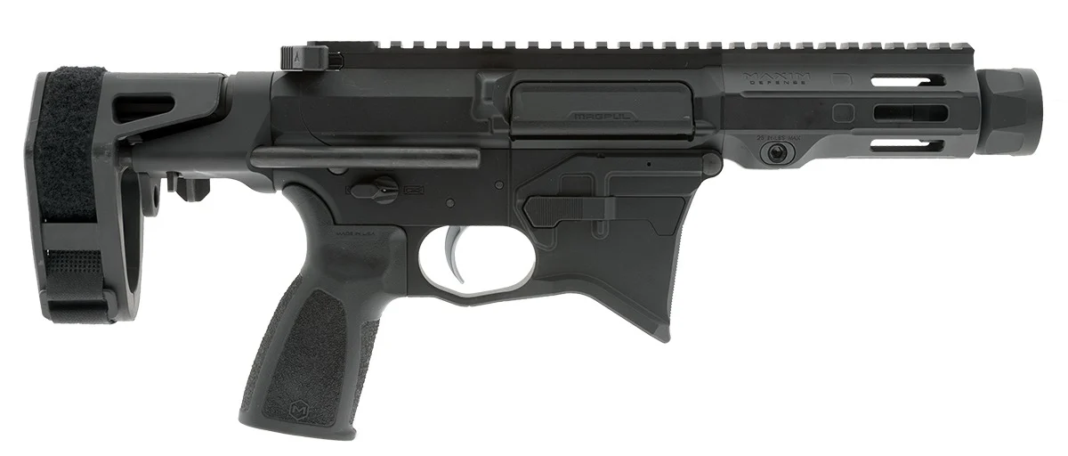 Maxim Defense  MD9 K SCW 9mm Luger 4.50" Black Nitride Threaded Barrel, Arid Brown Anodized Aluminum Receiver w/Picatinny Rail, Arid Black Maxim SCW Pistol Brace, Arid Brown Polymer Grip - Maxim Defense Industries