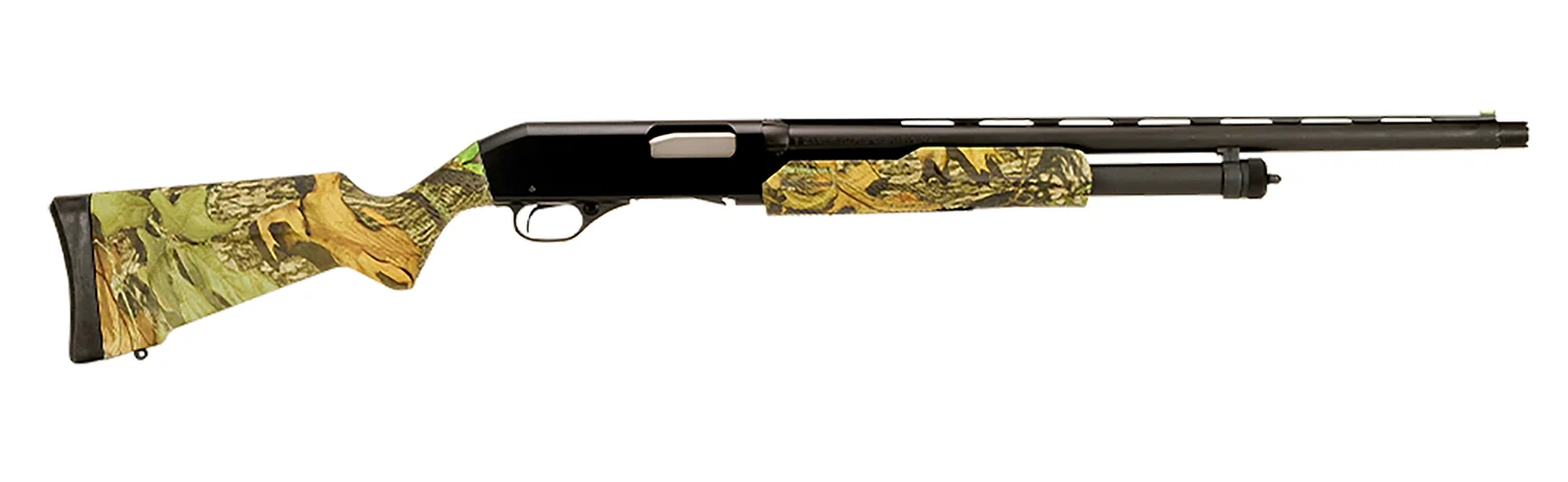Stevens 22564 320 Field Compact 12 Gauge Pump 3" 5+1 22" Matte Black Vent Rib Barrel, Matte Black Aluminum Drilled & Tapped Receiver, Fixed Mossy Oak Obsession Synthetic Stock, Ambidextrous