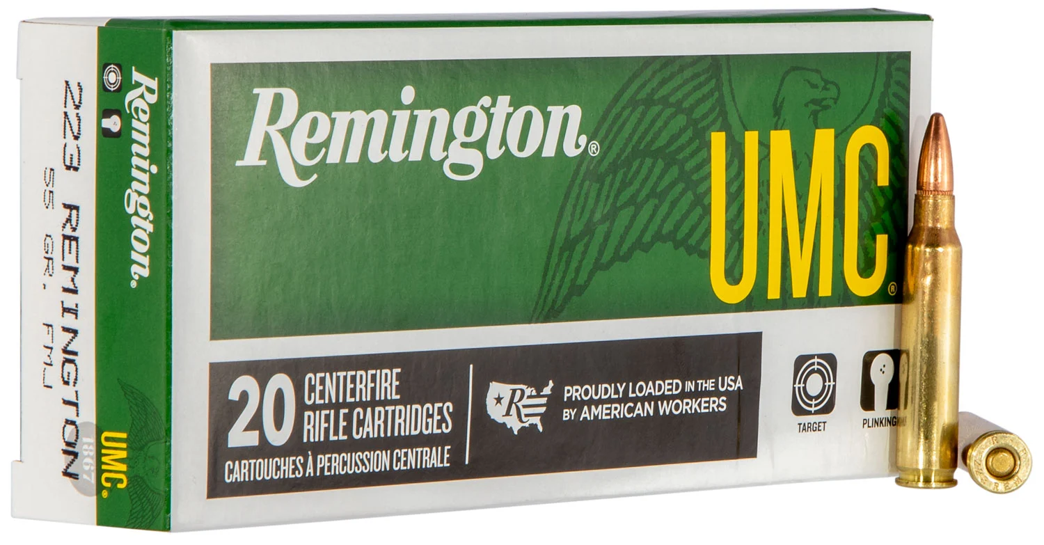 Remington Ammunition 23711 UMC 223Rem 55gr Full Metal Jacket 20 Per Box/10 Case