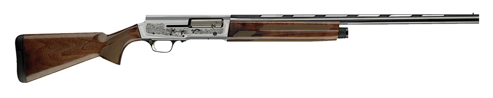 Browning 0118203004 A5 Ultimate 12 Gauge 28" Barrel 3" 4+1, Blued Barrel, Engraved Satin Nickel Finished Receiver, Gloss Oil Grade III Turkish Walnut Stock With Close Radius Pistol Grip