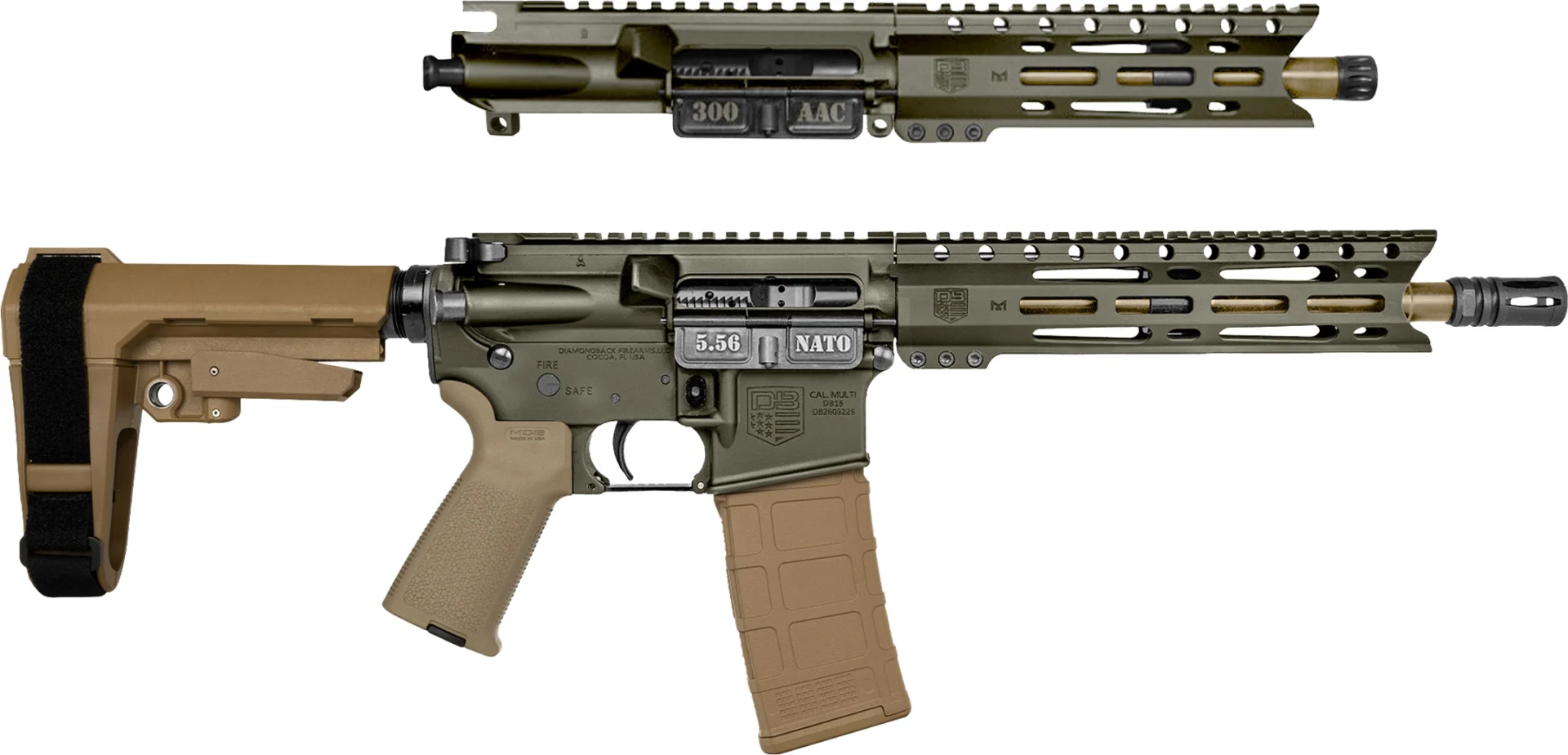 DBF DB15PC 5.56 W/300B FDE DE - Diamondback Firearms