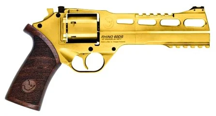 CHIAPPA RHINO 60DS 357MAG - 6" ADJ. SIGHT GOLD/WALNUT.