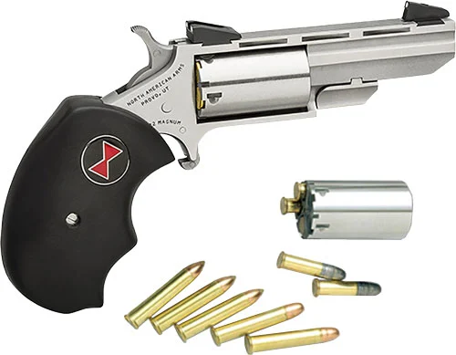 NAA "BLACK WIDOW" COMBO 2" FS - 22LR/22WMR S/S BLACK RUBBER