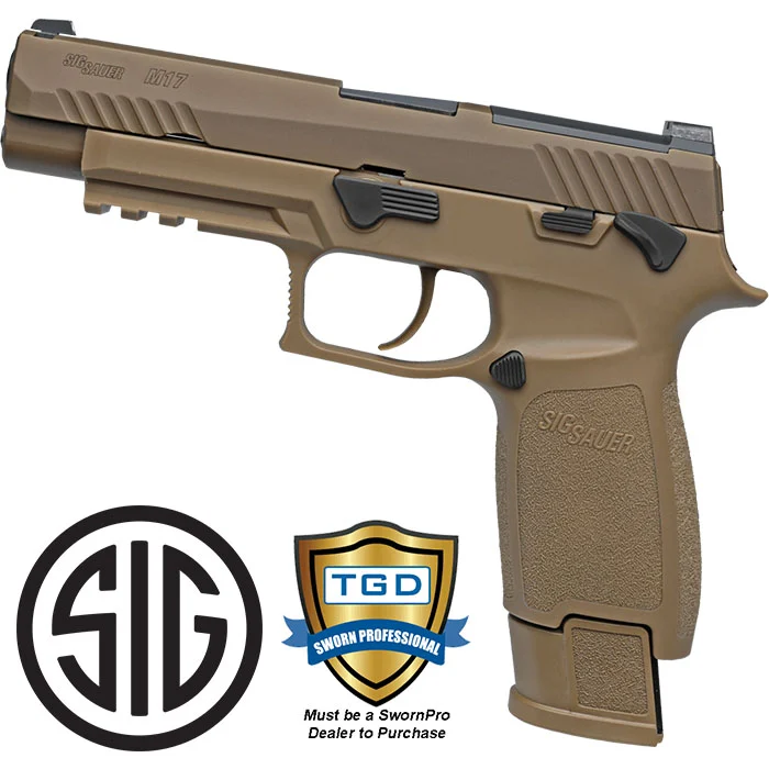P320 M17 9MM 3.9 inch barrel 1-17 Round and 2-21Round Mags Coyote with Night Sig - Sig Sauer