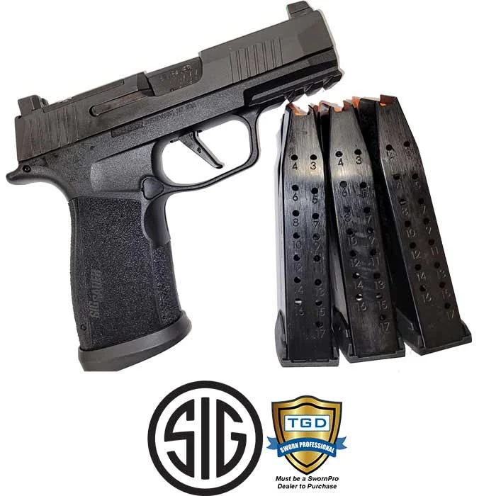 P365XCA Macro 9MM 3.7 inch barrel 17 Round in Black with Suppressor Height Night - Sig Sauer