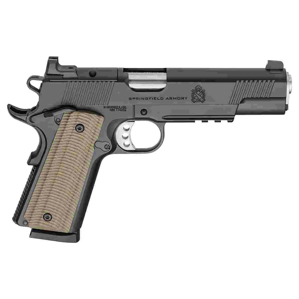 Springfield 1911 Operator AOS Handgun .45 ACP 8rd Magazine(2) 5'' Barrel Black Frame VZ Grips