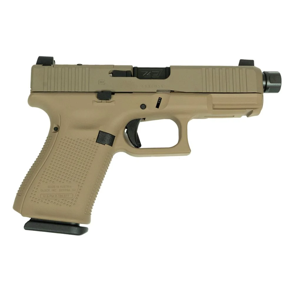 Glock V-Series Model 19 FDE Cerakote Handgun 9mm Luger 15rd Magazines (3) 4.6" Threaded Barrel Austria Made - Glock