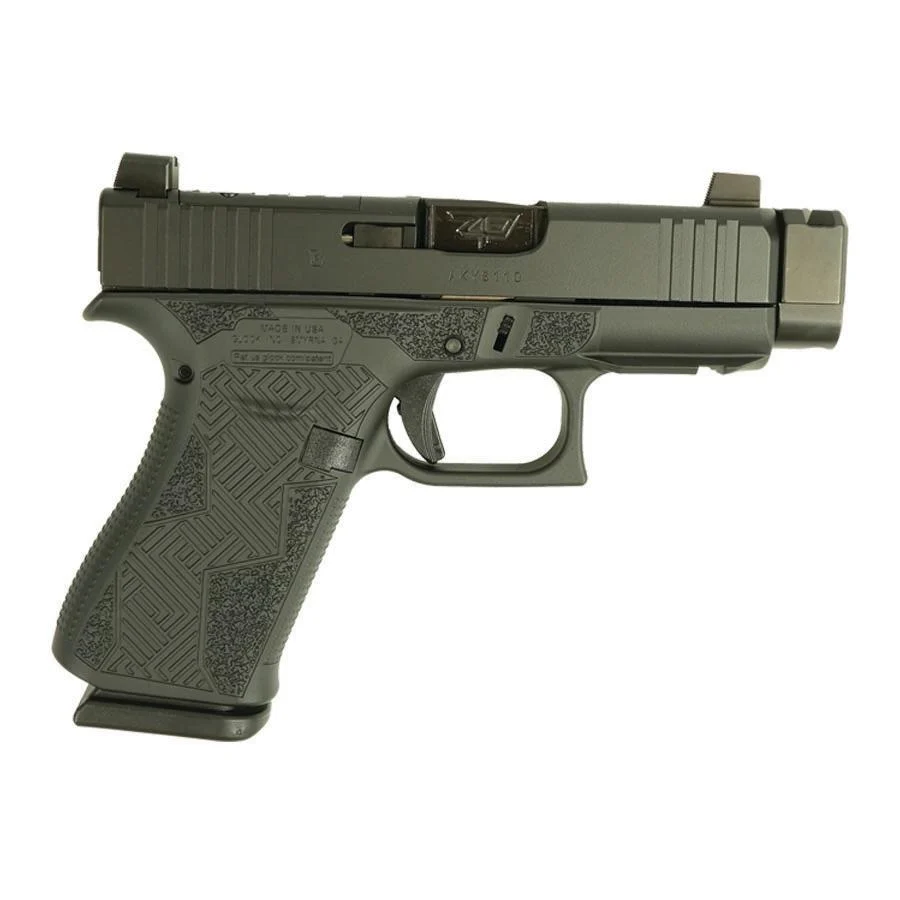 Glock 43X MOS Black Cerakote Custom Stipple Handgun 9mm Luger 10rd Magazines(2) 3.4" Barrel Accessory Rail USA Made Suppressor High Sights - Glock