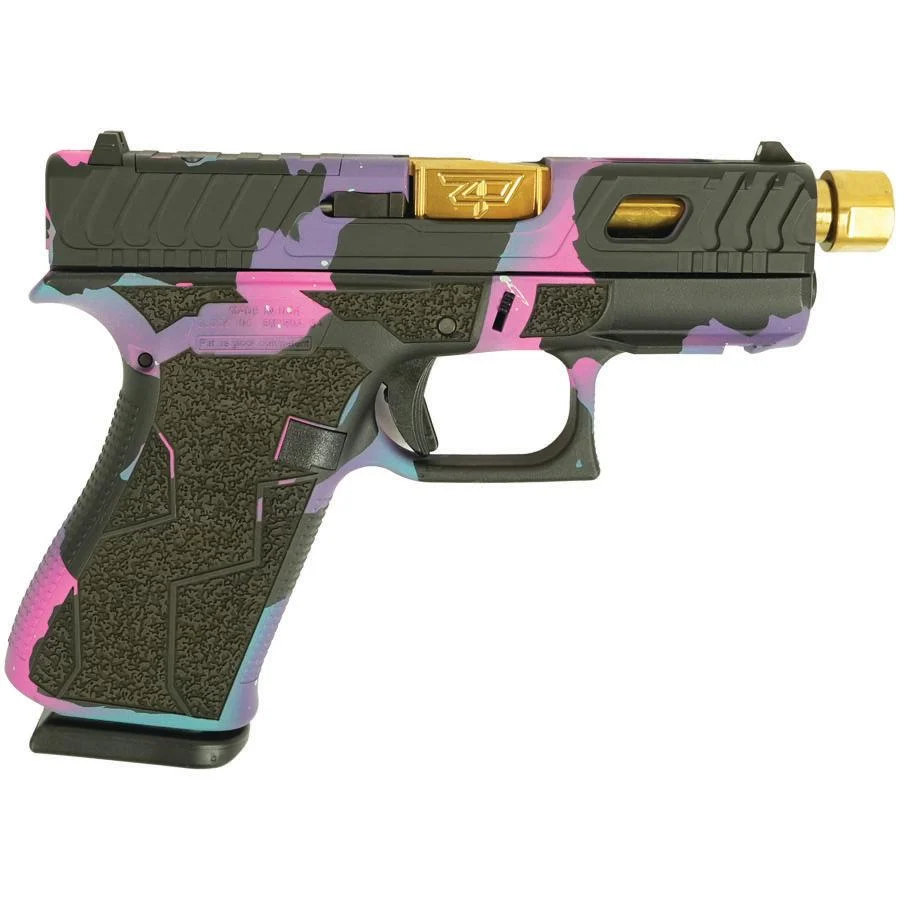 Glock 43X "Ferris" Handgun 9mm Luger 10rd Magazines(2) 3.41" Threaded Gold Barrel Front Rails - Glock