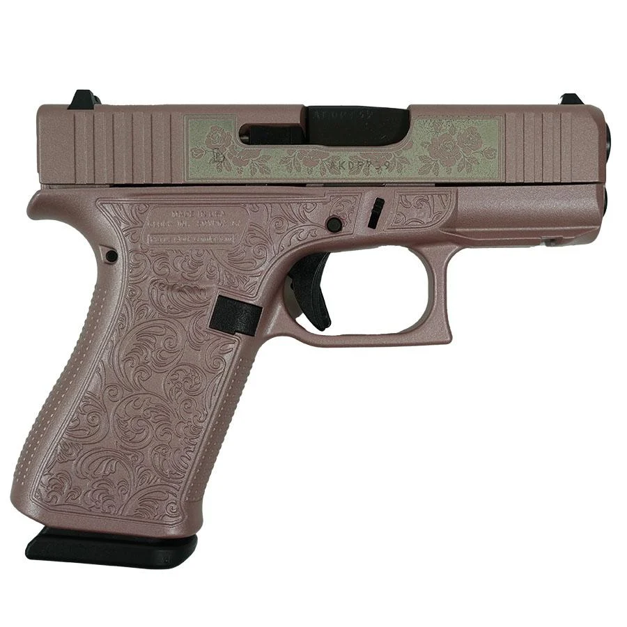 Glock 43X 9mm 3.4" Pink Glock & Roses Pistol 10rd USA Made - Glock