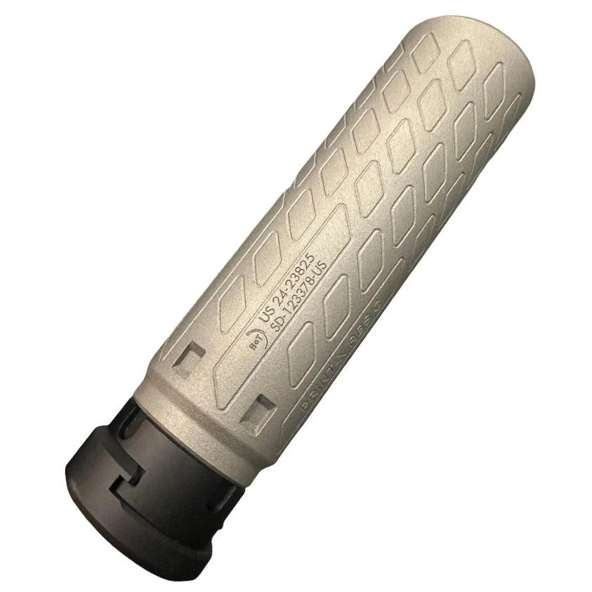 B&T SQD9 Print-X RBS Compact Quick Detach Suppressor 9mm Luger 1.73" Dia 8.11" Length 718 Inconel Grey - B&T