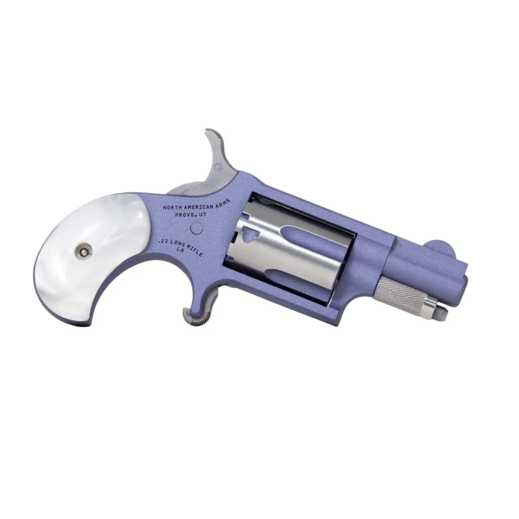 NAA 22 LR Orchid Mini Revolver .22 LR 5rd Capacity 1.13" Barrel Orchid Cerakote Frame w/ Pearl Birds Head Grip