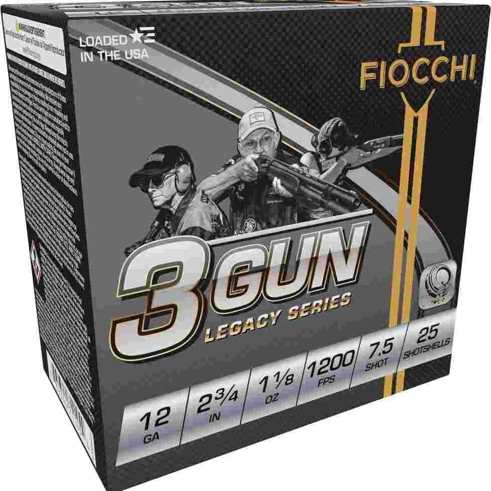 Fiocchi 3 Gun Match Shotshells 12ga 2-3/4" 1-1/8oz 1200 fps #7.5 25/ct