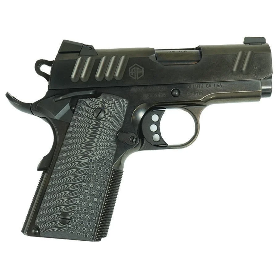 Alpha Foxtrot AF1911 70 Series Handgun .45 ACP 7rd Magazine 3.25" Barrel Black Novak Sights Polished DLC Finish - Alpha Foxtrot