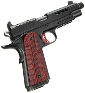 KIMBER RAPIDE HEAT 45ACP 5" TB BLK, BLK/RD G10 GRIP, SUPP SIGHTS,