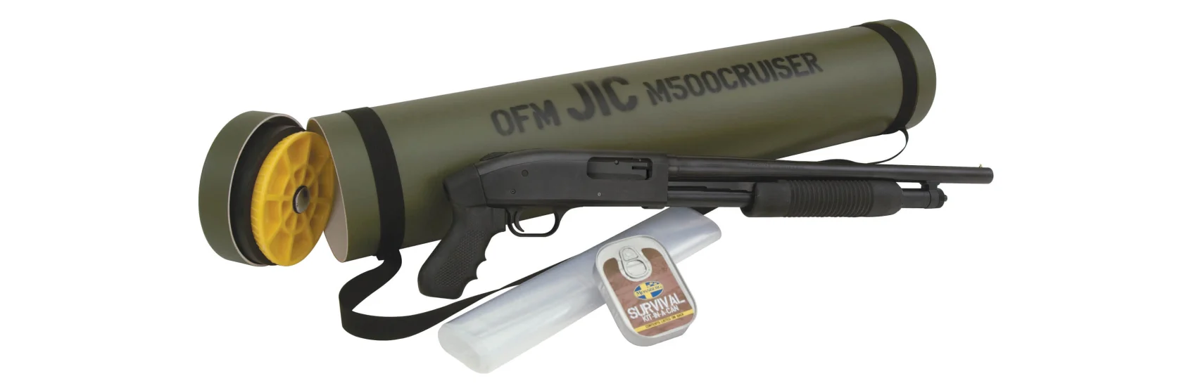 MOSSBERG 500 JIC PISTOL GRP, 12G 18.5" 5RD BLK, KIT IN A CAN
