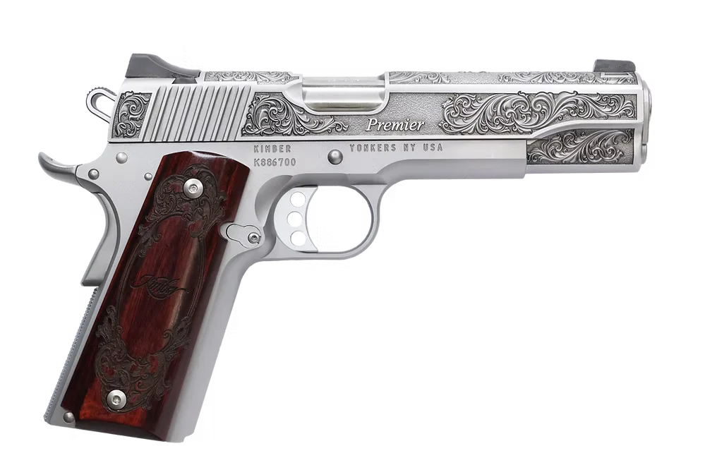 Kimber 1911 Premier 45ACP Pistol 5" Stainless Engraved Rosewood 1-of-200 - CNC Firearms