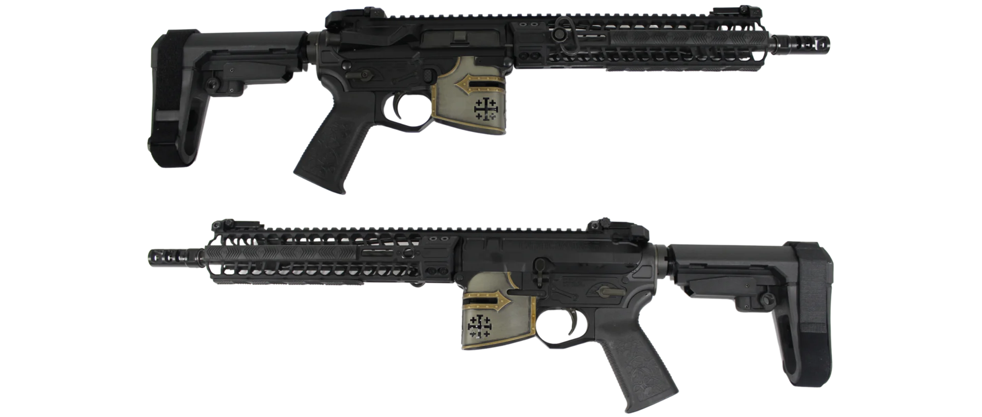 SPIKES TACT RARE BREED CRUSADER 11.5" 5.56 PISTL 10" M-LOK W SB3 BRACE & R2 - Spikes Tactical