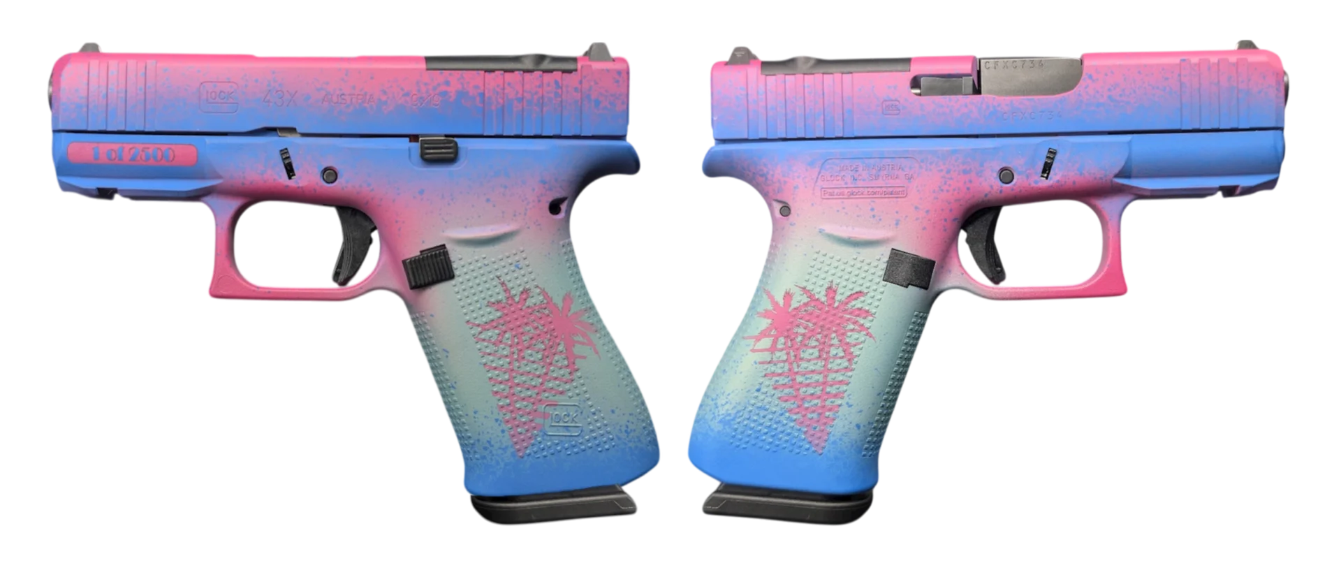 GLOCK 43X MOS MIAMI 9MM PISTOL 3.39" FXD 5.5lb 2-10RD MAGS - Glock